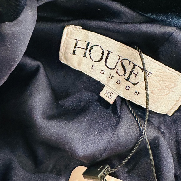 House of CB Navy Sequinned Long Sleeve Dress XS - Picture 14 of 16